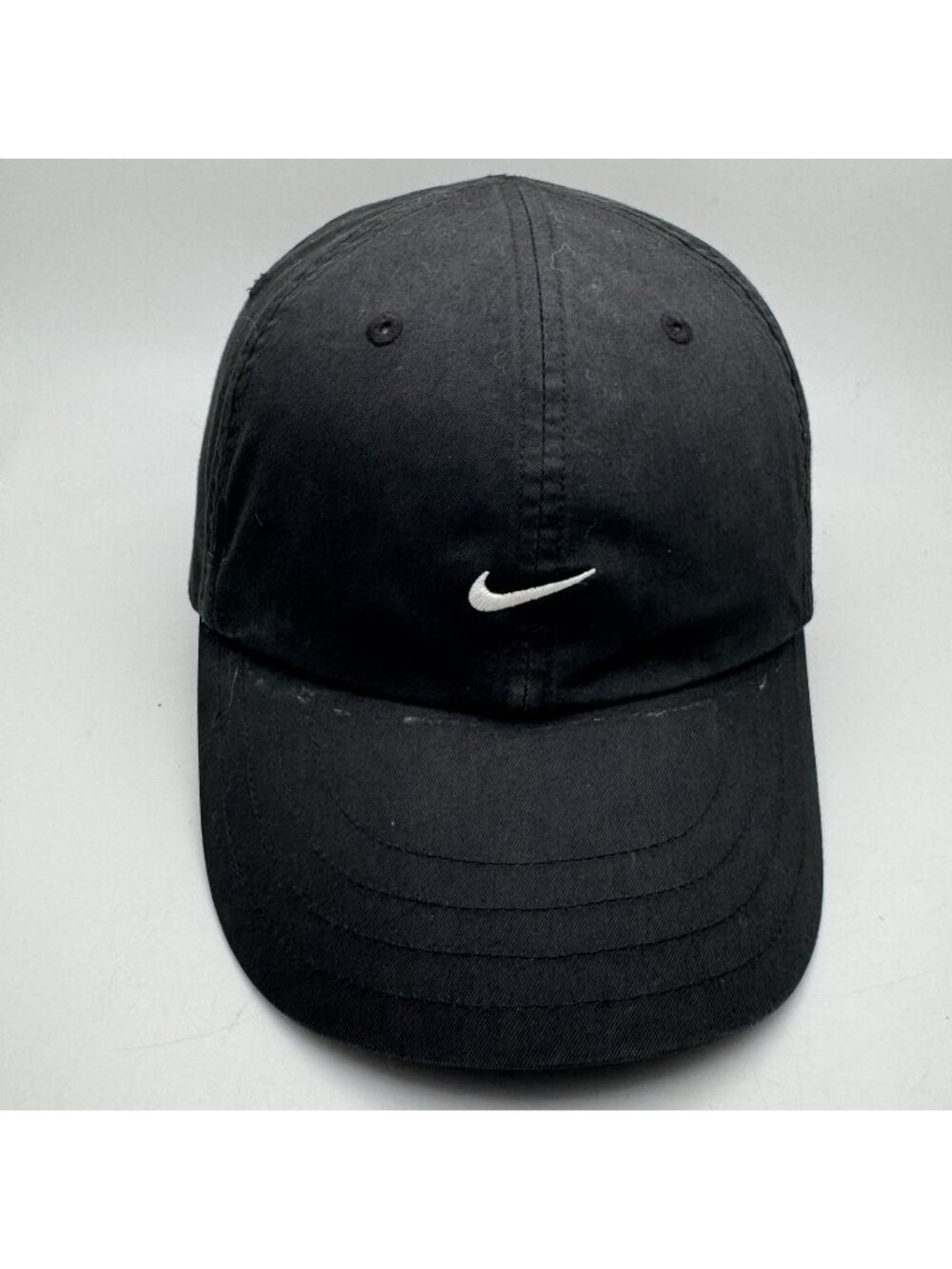 Nike Baseball Cap Hat Black Swoosh Adjustable One Size Fits All Cotton Blend